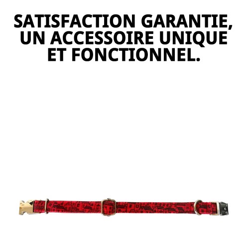 Collier Casitas Rouges T-3 pour Chiens 30-40cm - Confortable et Chic