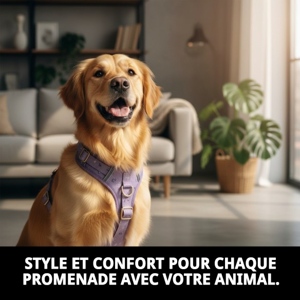 Petral Moly Lila T-5 pour animaux de compagnie 40-50 cm - Confort et style