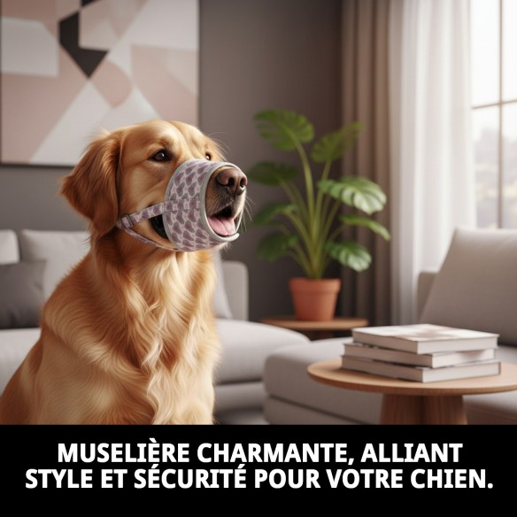 Muzzle Deluxe Cœurs T-M : Confort et Style pour votre Animal de Compagnie