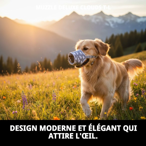 Muzzle Deluxe Nuages T-L : Confort et Style pour votre Chien