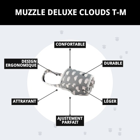 Muzzle Deluxe Nuages T-M : Confort et Style pour Votre Animal de Compagnie