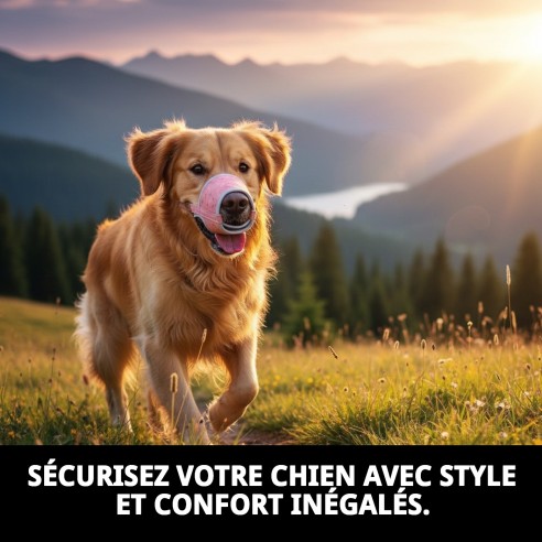 Muzzle Deluxe Moly Saumon T-L : Confort et Style pour votre Chien