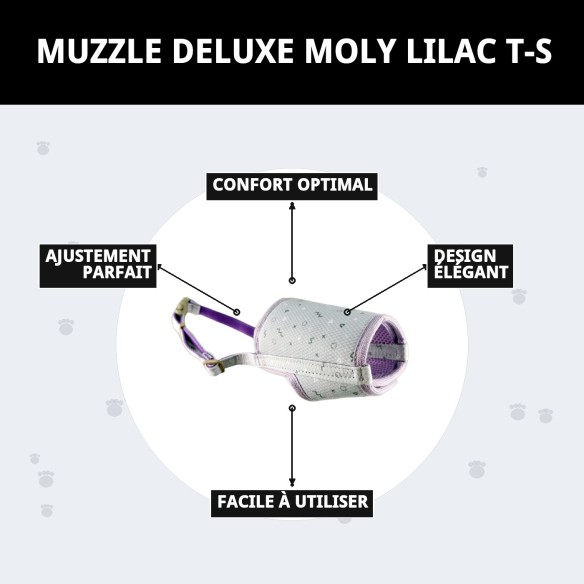 Muzzle Deluxe Moly Lila T-S : Style et Confort pour votre Animal de Compagnie
