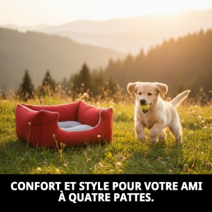Cage Rectangulaire en Chenille Rouge pour Animaux T.1 50*42*21 2