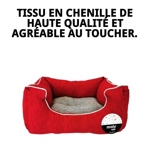 Cage Rectangulaire en Chenille Rouge pour Animaux T.1 50*42*21