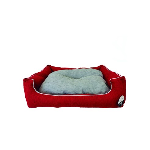 Coussin Rectangulaire Chenille Rouge T-4 : Confort pour Animaux de Compagnie