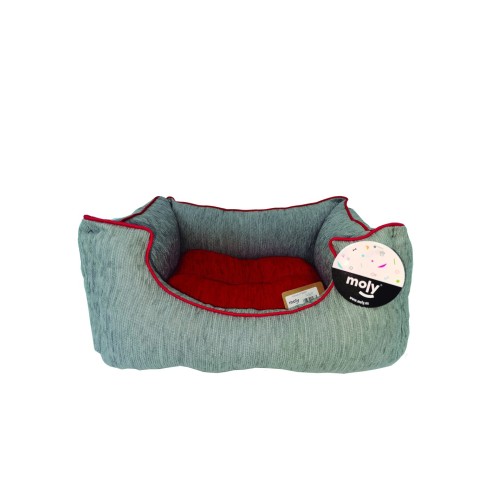 Coussin Rectangulaire Chenille Gris T-1 pour Animaux de Compagnie 50x42x21