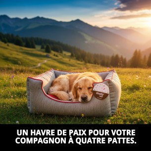 Coussin Rectangulaire Chenille Gris T-1 pour Animaux de Compagnie 50x42x21 2