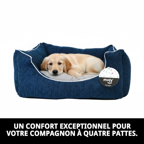 Cage Rectangulaire en Chenille Bleue T-1 pour Animaux de Compagnie Confortable