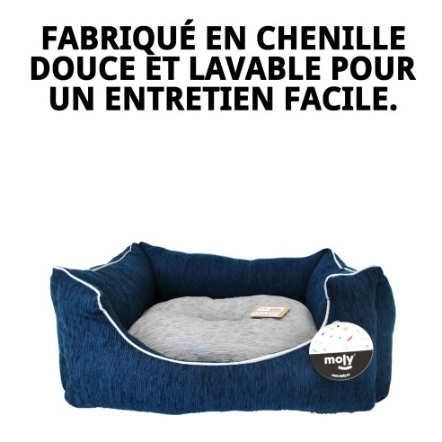 Cage Rectangulaire en Chenille Bleue T-1 pour Animaux de Compagnie Confortable