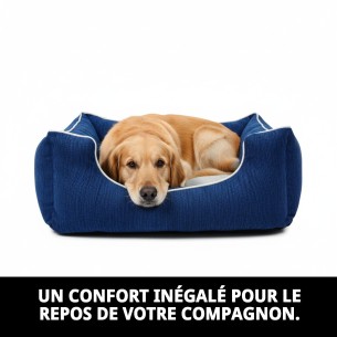 Coussin Rectangulaire Chenille Bleu T-2 : Confort et Style pour Animaux de Compagnie 2