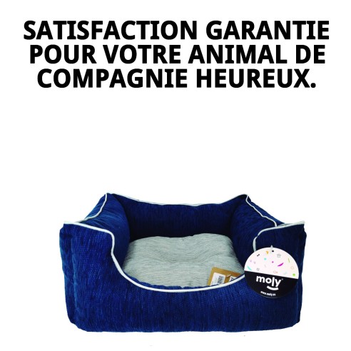 Coussin Rectangulaire Chenille Bleu T-2 : Confort et Style pour Animaux de Compagnie