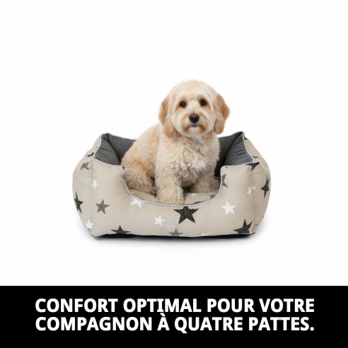 Coussin Rectangulaire Étoiles T-1 : Confort et Style pour Animaux de Compagnie