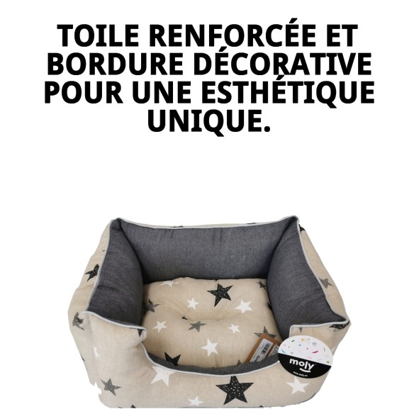 Coussin Rectangulaire Étoiles T-1 : Confort et Style pour Animaux de Compagnie
