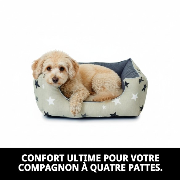 Coussin Rectangulaire Étoiles T-2 60x48x24 pour Animaux de Compagnie