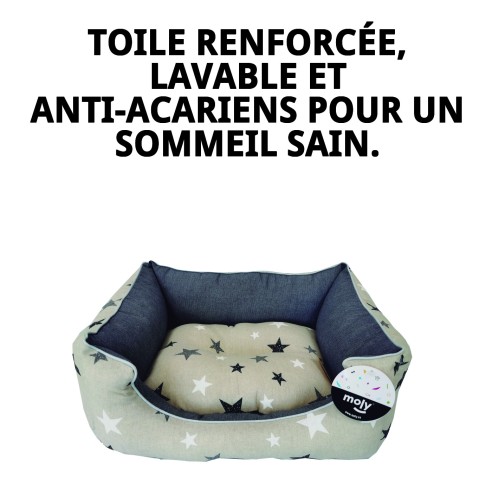 Coussin Rectangulaire Étoiles T-2 60x48x24 pour Animaux de Compagnie