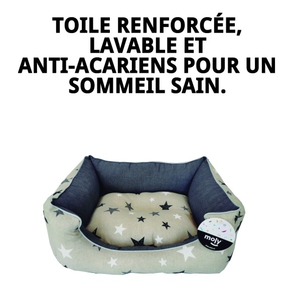 Coussin Rectangulaire Étoiles T-2 60x48x24 pour Animaux de Compagnie