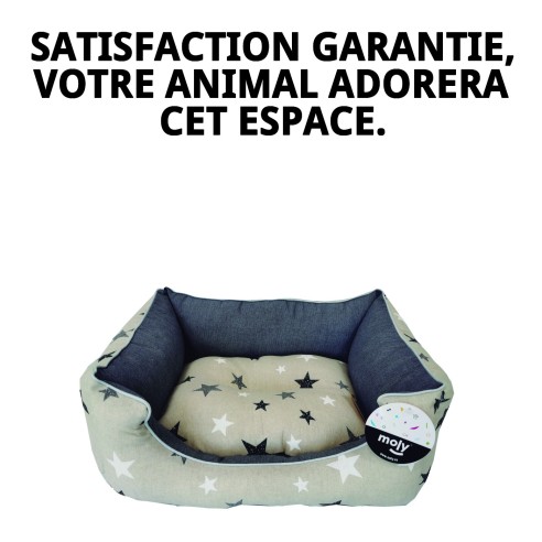 Coussin Rectangulaire Étoiles T-2 60x48x24 pour Animaux de Compagnie