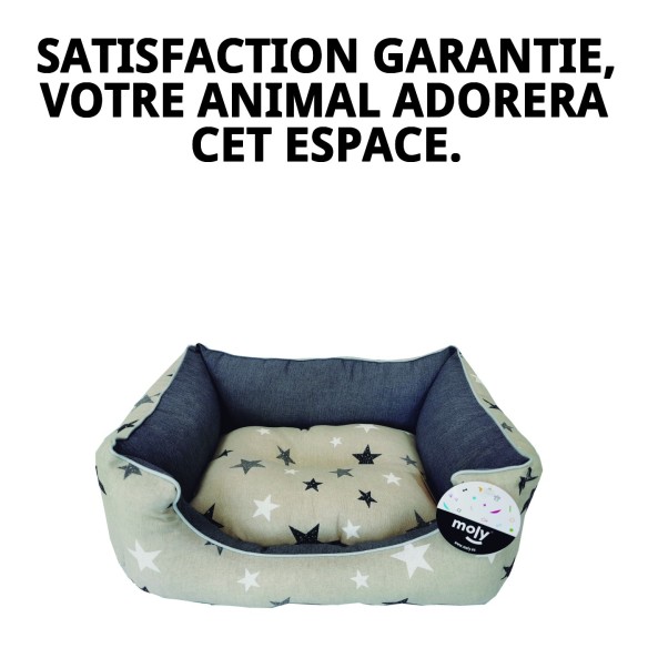 Coussin Rectangulaire Étoiles T-2 60x48x24 pour Animaux de Compagnie