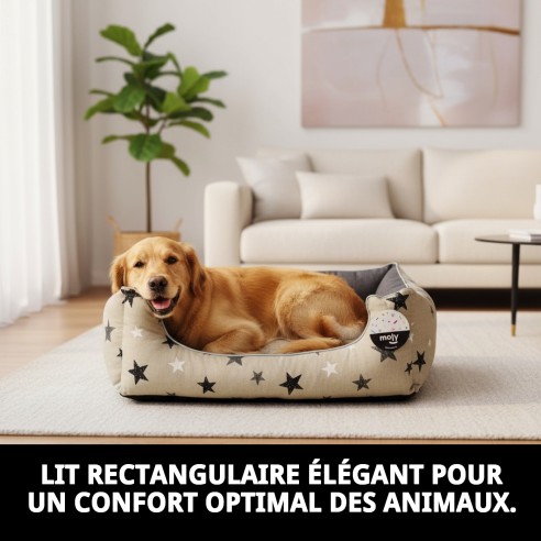 Coussin Rectangulaire Étoiles T-3 pour Animaux de Compagnie 75x63x24