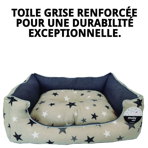Coussin Rectangulaire Étoiles T-3 pour Animaux de Compagnie 75x63x24