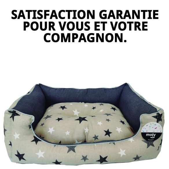 Coussin Rectangulaire Étoiles T-3 pour Animaux de Compagnie 75x63x24