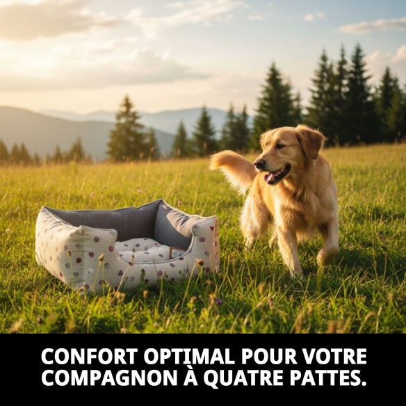 Coussin Rectangulaire Fresitas/Gris T-1 pour Animaux de Compagnie 50x42x21