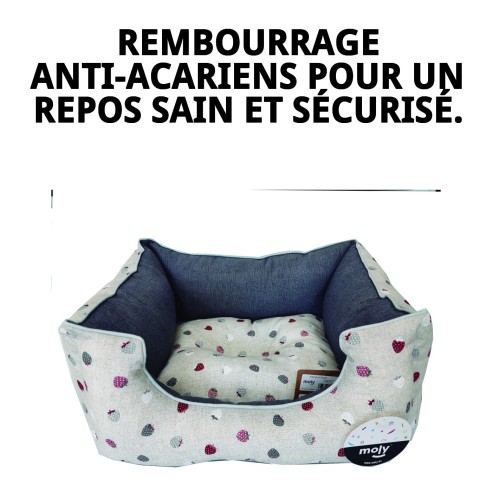 Coussin Rectangulaire Fresitas/Gris T-1 pour Animaux de Compagnie 50x42x21