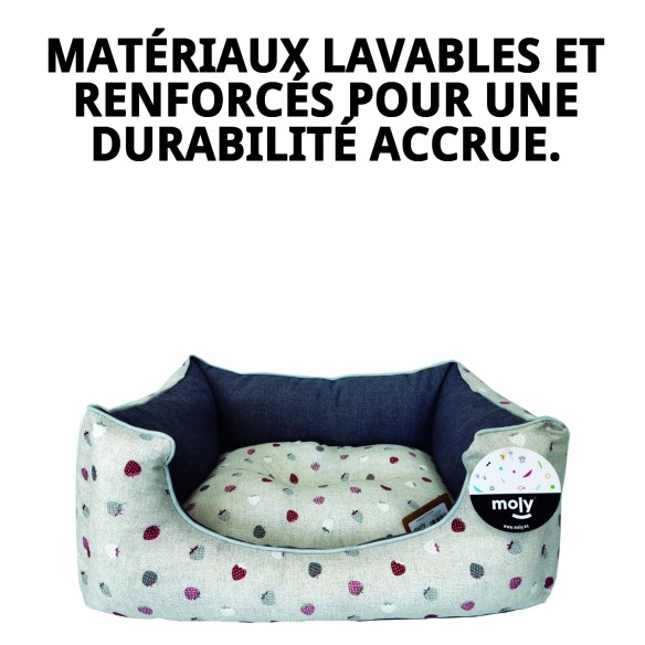 Lit rectangulaire Fresitas/Gris T-3 pour animaux de compagnie 75x63 cm