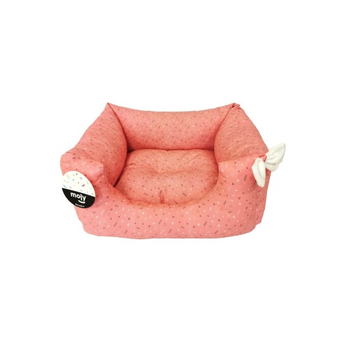 Lit rectangulaire Moly Salmon pour animaux de compagnie T-1 50x42x21