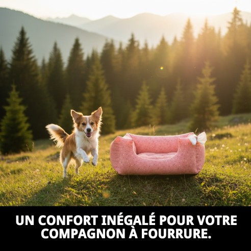 Lit rectangulaire Moly Salmon pour animaux de compagnie T-1 50x42x21
