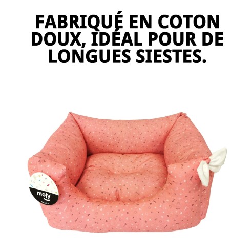 Lit rectangulaire Moly Salmon pour animaux de compagnie T-1 50x42x21