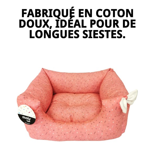 Lit rectangulaire Moly Salmon pour animaux de compagnie T-1 50x42x21