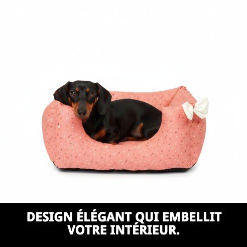 Lit rectangulaire Moly Salmon pour animaux de compagnie T-1 50x42x21