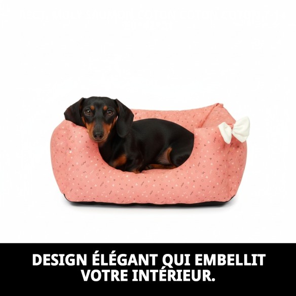 Lit rectangulaire Moly Salmon pour animaux de compagnie T-1 50x42x21