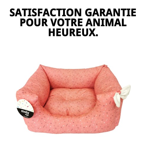 Lit rectangulaire Moly Salmon pour animaux de compagnie T-1 50x42x21