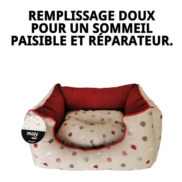 Coussin Rectangulaire Fresitas Grenat T-3 pour Animaux de Compagnie 75x63 cm