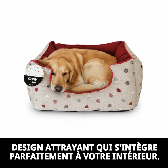 Coussin Rectangulaire Fresitas Grenat T-3 pour Animaux de Compagnie 75x63 cm