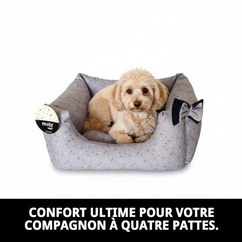 Lit rectangulaire Moly Lilas T-1 pour animaux de compagnie 50x42x21 cm