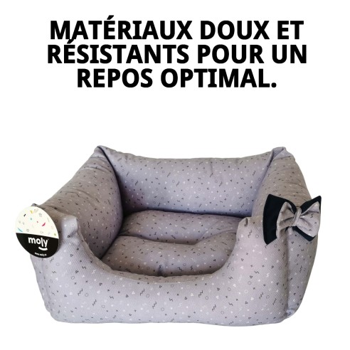 Lit rectangulaire Moly Lilas T-1 pour animaux de compagnie 50x42x21 cm