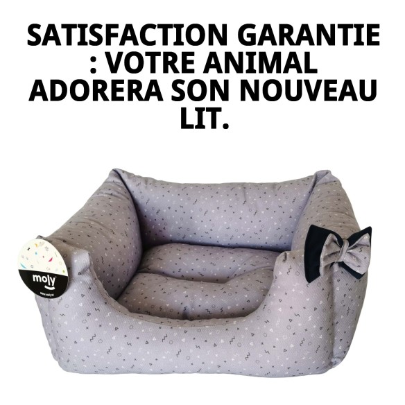 Lit rectangulaire Moly Lilas T-1 pour animaux de compagnie 50x42x21 cm