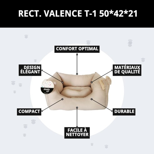 Cratère Rectangulaire Cenefas T-1 50x42x21 pour Animaux de Compagnie