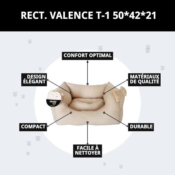 Cratère Rectangulaire Cenefas T-1 50x42x21 pour Animaux de Compagnie