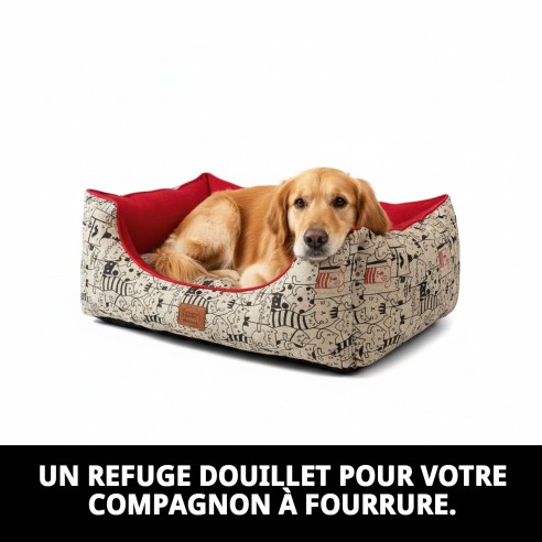 Lit rectangulaire Mistic Love T-3 pour animaux de compagnie 75x63 cm