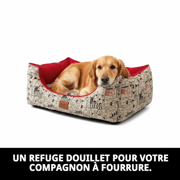 Lit rectangulaire Mistic Love T-3 pour animaux de compagnie 75x63 cm