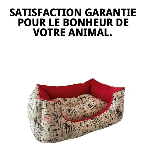 Lit rectangulaire Mistic Love T-3 pour animaux de compagnie 75x63 cm