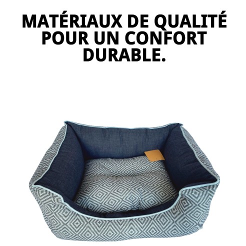 Coussin Rect. Élégance Gris T-1 pour Animaux 50x42x21 cm