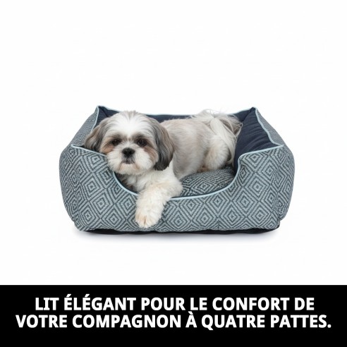 Coussin Rectangulaire Elegance Gris T-2 pour Animaux 60x48 cm