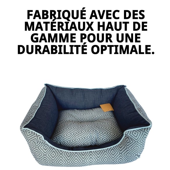 Coussin Rectangulaire Elegance Gris T-2 pour Animaux 60x48 cm