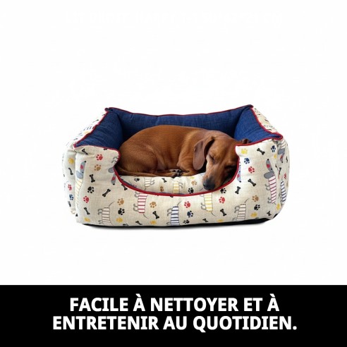 Lit rectangulaire Happy T-1 pour animaux de compagnie 50x42x21 cm